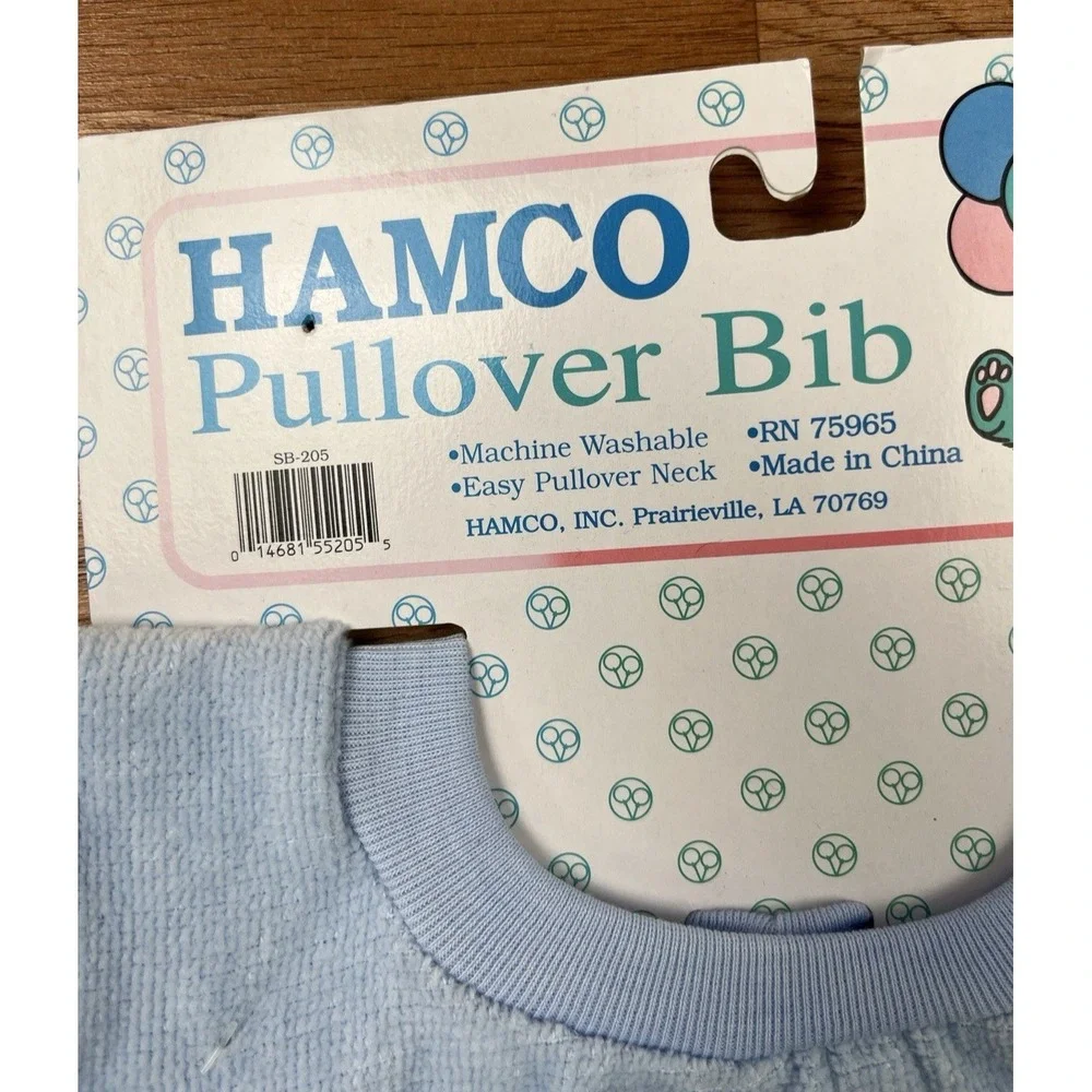 Vintage 90s Hamco Pullover Towel Bib with Squeaker Blue Terrycloth Horse NEW